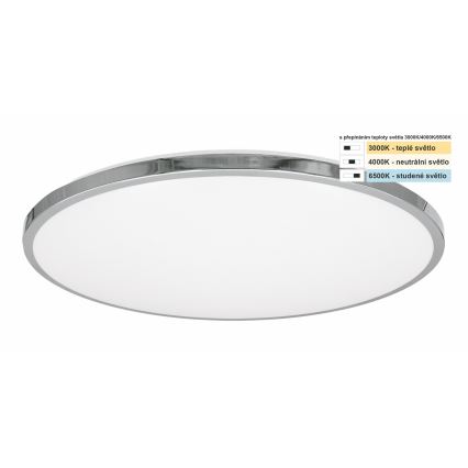 Top Light - LED Kúpeľňové stropné svietidlo SILVER LED/24W/230V IP44 3000/4000/6500K pr. 39 cm lesklý chróm