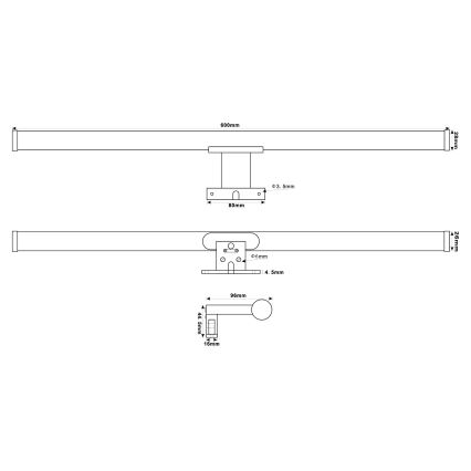 Top Light - LED Kúpeľňové osvetlenie zrkadla OREGON LED/9W/230V 60 cm IP44