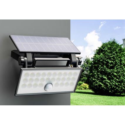 Top Light - LED Solárny nástenný reflektor so senzorom HELEON PRO LED/8W/3,7V IP65 4000K