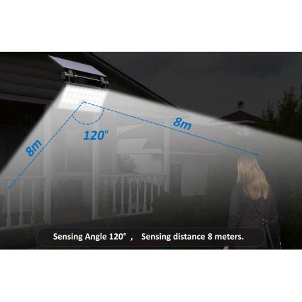 Top Light - LED Solárny nástenný reflektor so senzorom HELEON PRO LED/8W/3,7V IP65 4000K 2600 mAh