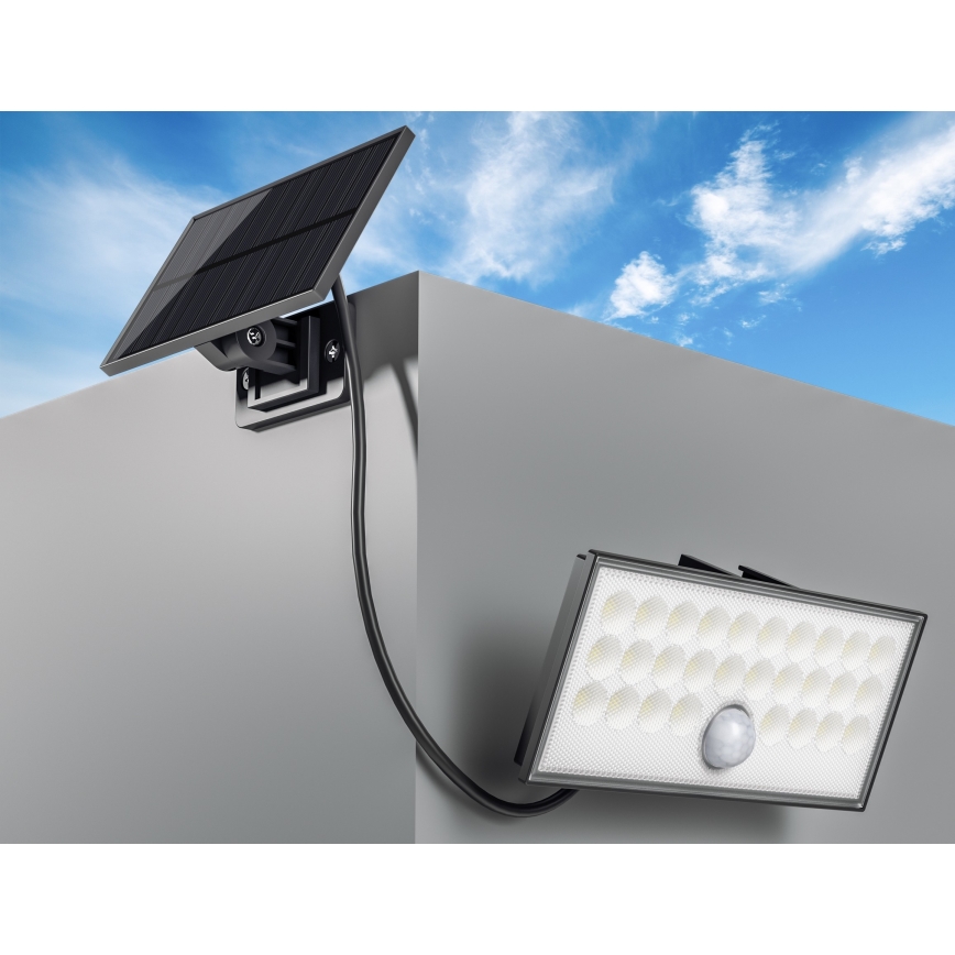 Top Light - LED Solárny nástenný reflektor so senzorom HELEON VARIO LED/8W/3,7V IP65 4000K 2200 mAh + diaľkové ovládanie