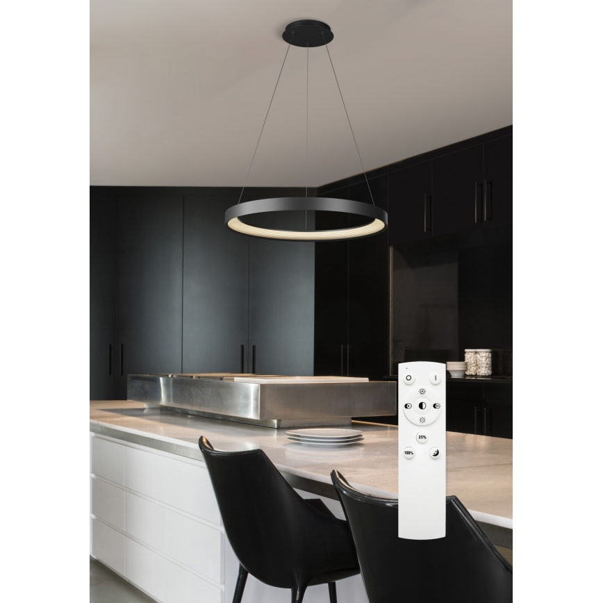 Top Light - LED Stmievateľný luster na lanku ORBIT LED/40W/230V 3000-6500K pr. 50 cm čierna + diaľkové ovládanie
