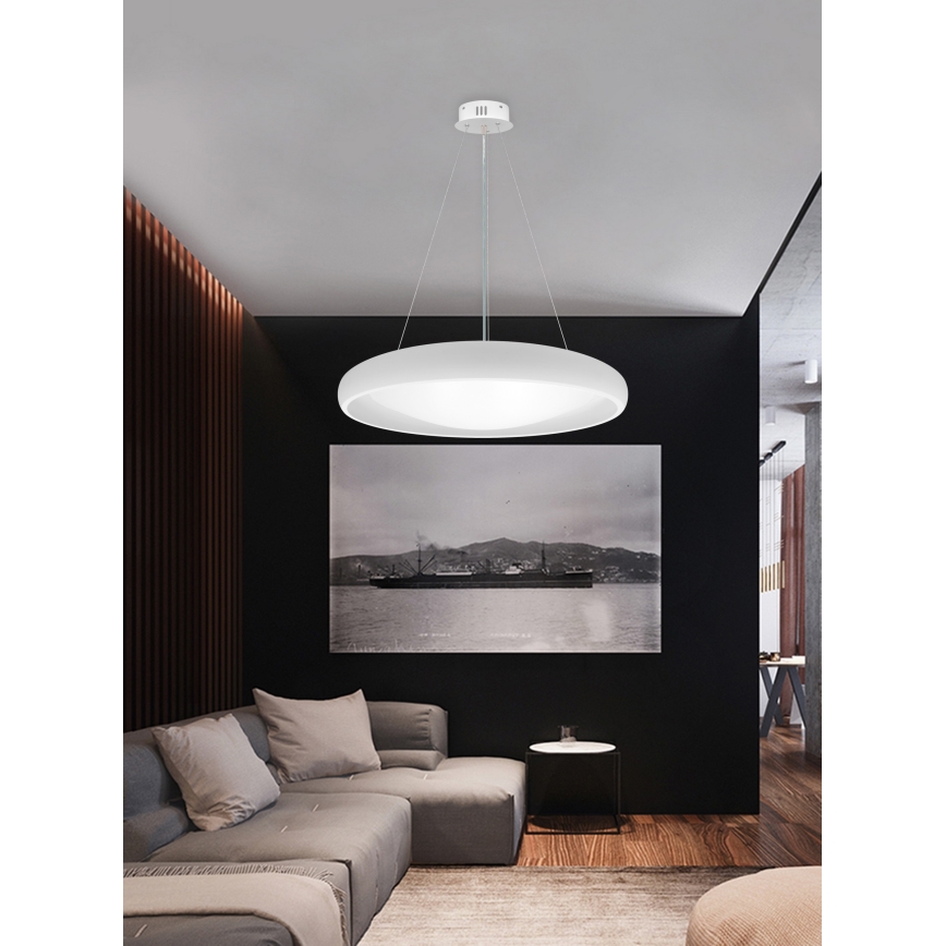 Top Light - LED Stmievateľný luster na lanku SALERNO LED/60W/230V 3000-6500K pr. 60 cm biela + diaľkové ovládanie