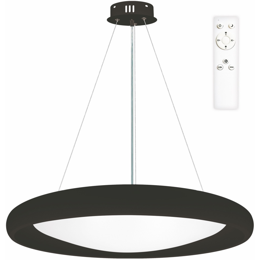 Top Light - LED Stmievateľný luster na lanku SALERNO LED/60W/230V 3000-6500K pr. 60 cm čierna + diaľkové ovládanie