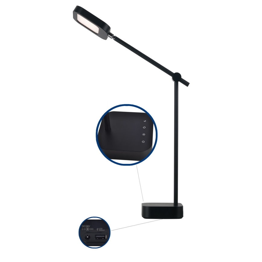 Top Light - LED Stmievateľná dotyková stolná lampa IVA LED/8W/230V 3000-6500K čierna