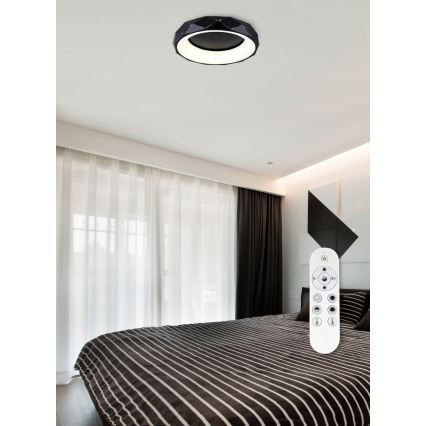 Top Light - LED Stmievateľné stropné svietidlo APOLO LED/45W/230V čierna + diaľkové ovládanie