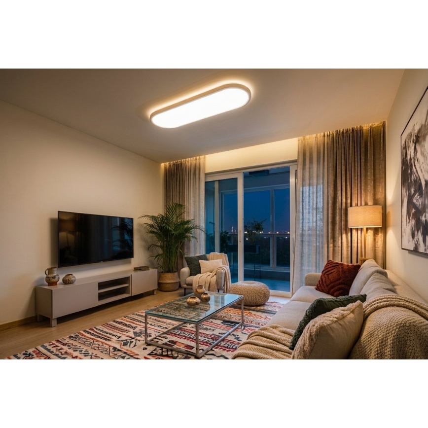 Top Light - LED stmievateľné stropné prisadené závesné svietidlo OVAL LED/36W/230V 3000-6500K biela + diaľkové ovládanie