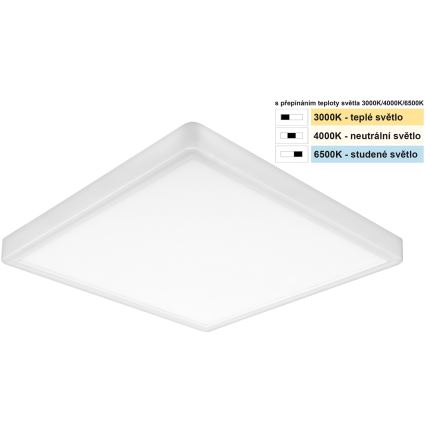 Top Light - LED Stropné svietidlo REVIT LED/24W/230V 3000/4000/6500K 30x30 cm biela