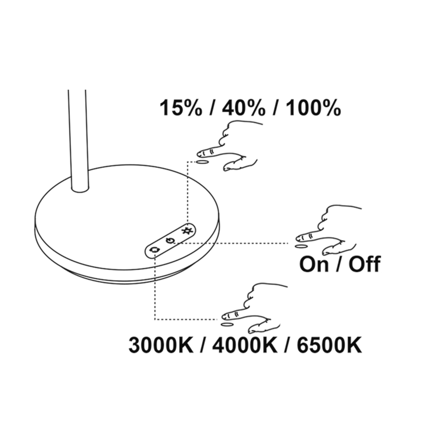 Top Light - LED Dimmerable Touch Table Lamp BELLA LED/4,8W/5V 3000/4000/6500K white