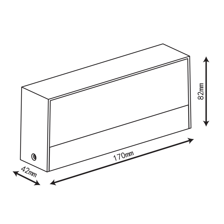 Top Light - LED vonkajšie nástenné svietidlo IMOLA LED/10W/230V 3000/4000/6000K IP54 17 cm čierne
