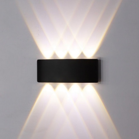 Top Light - LED Vonkajšie nástenné svietidlo RAY LED/8W/230V IP44 4000K čierna