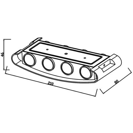 Top Light - LED Vonkajšie nástenné svietidlo RAY LED/8W/230V IP44 4000K čierna