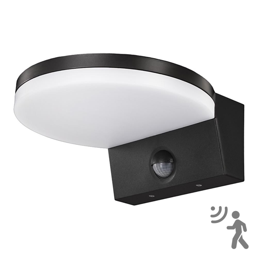 Top Light - LED Vonkajšie nástenné svietidlo so senzorom NOVARA LED/15W/230V IP65 čierna