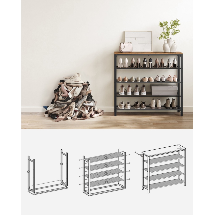 Topánkovnica DAVOR hnedá/čierna