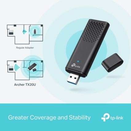 TP-Link - Dvojpásmový bezdrôtový USB adaptér s Wi-Fi 6 Archer TX20U