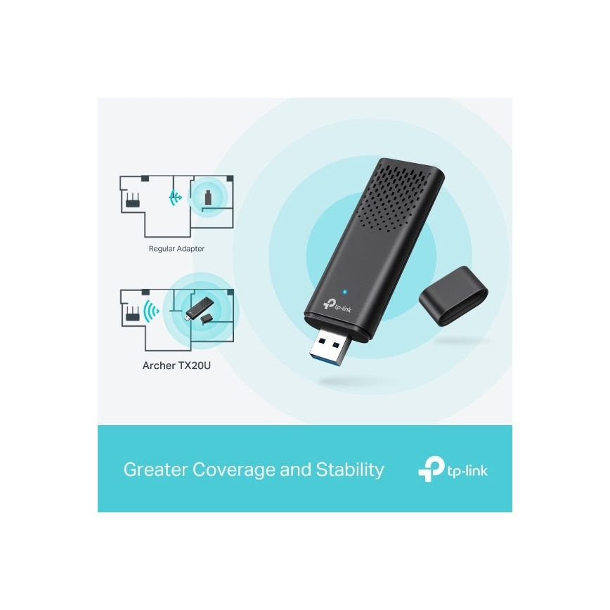 TP-Link - Dvojpásmový bezdrôtový USB adaptér s Wi-Fi 6 Archer TX20U