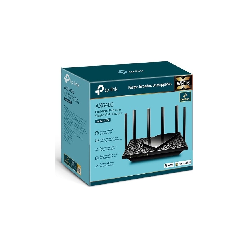TP-Link - Dvojpásmový gigabitový Wi-Fi 6 router Archer AX72