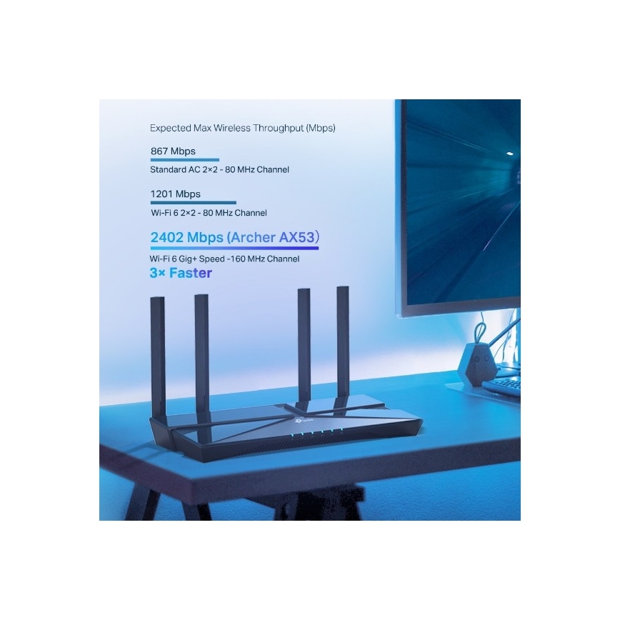 TP-Link - Dvojpásmový gigabitový Wi-Fi 6 smerovač Archer AX53