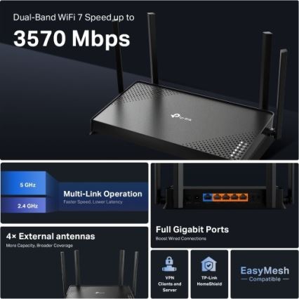 TP-Link - dvojpásmový Wi-Fi 7 router
