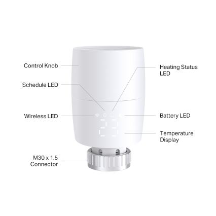 TP-Link - Inteligentná termostatická hlavica s LCD displejom 2xAA Tuya