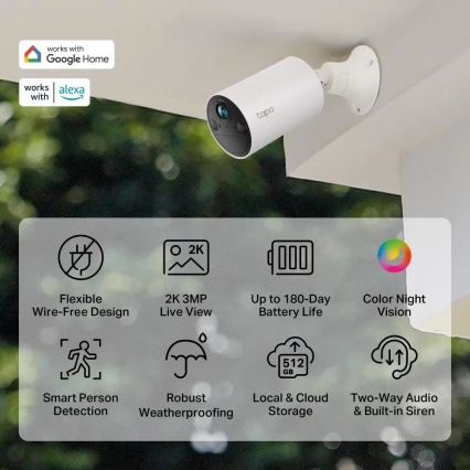 TP-Link - Inteligentná vonkajšia kamera so senzorom IP65 Wi-Fi