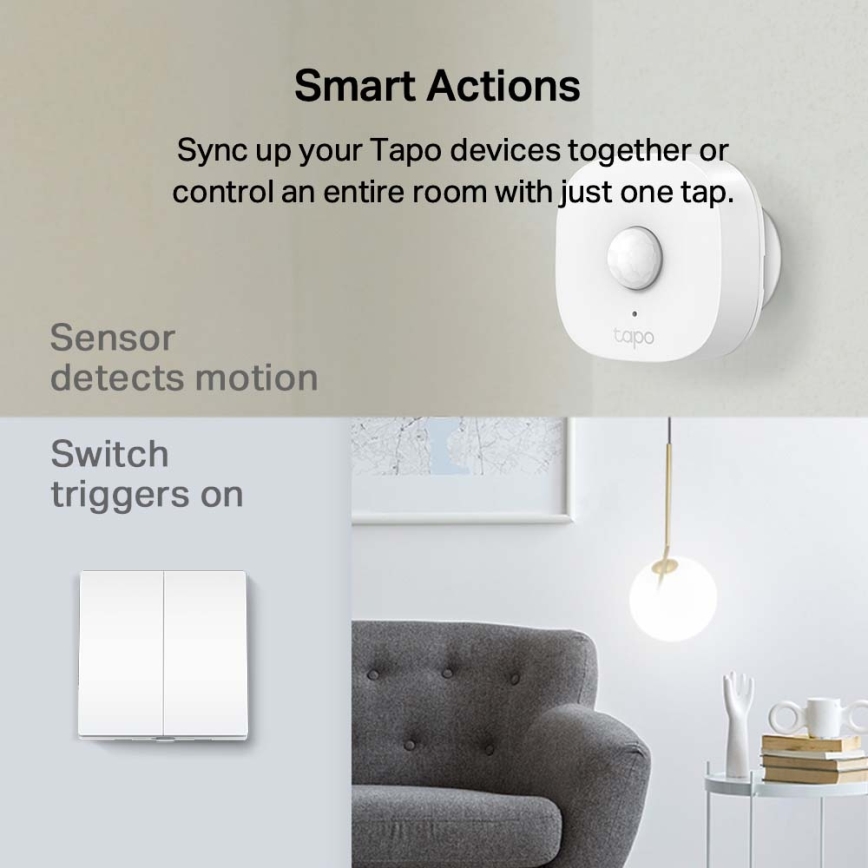TP-Link - Inteligentný dvojtlačidlový svetelný vypínač 2xAAA Wi-Fi