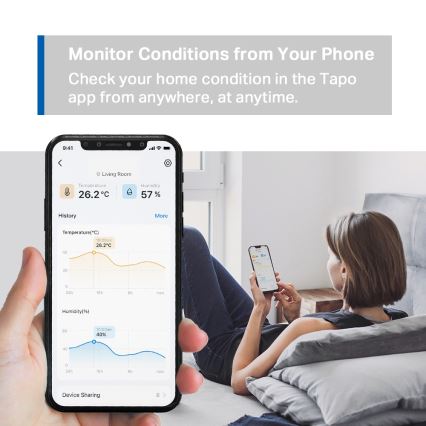 TP-Link - Inteligentný monitor na meranie teploty a vlhkosti 2× AAA Wi-Fi