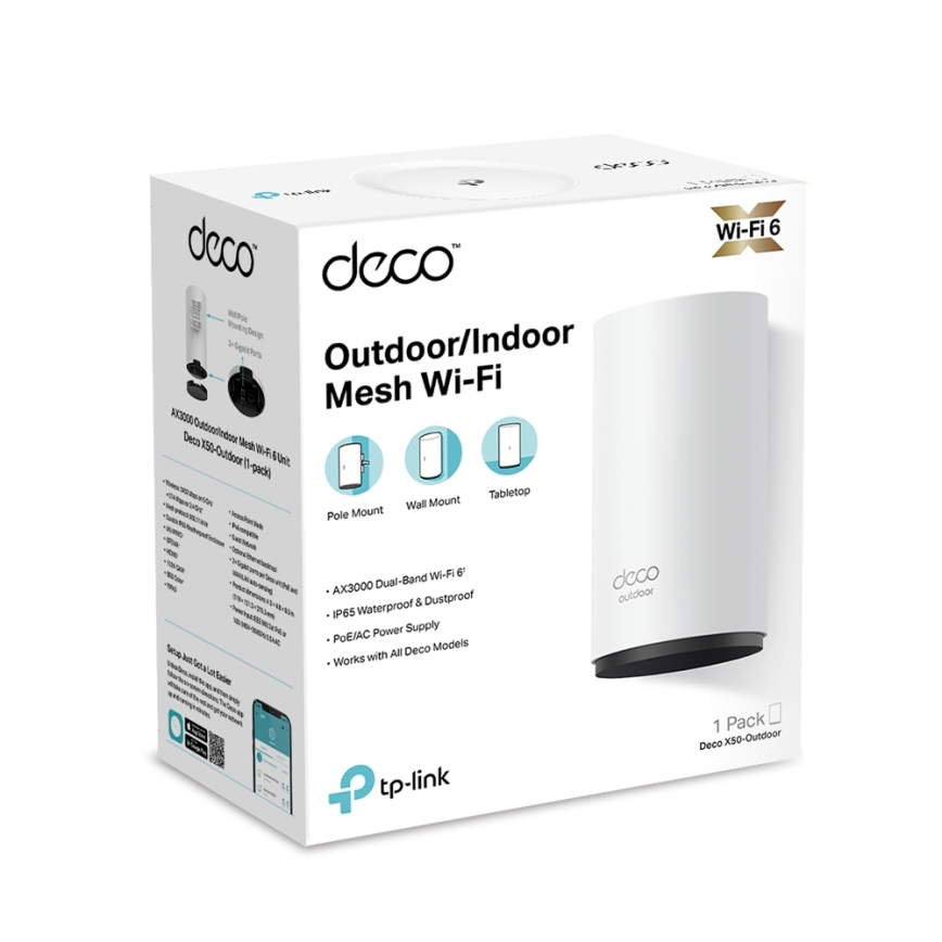 TP-Link - vonkajší/vnútorný meshový systém s Wi-Fi 6 Deco X50-Outdoor