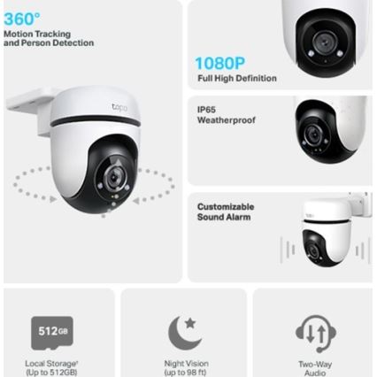 TP-Link - Vonkajšia kamera so senzorom IP65 Wi‑Fi