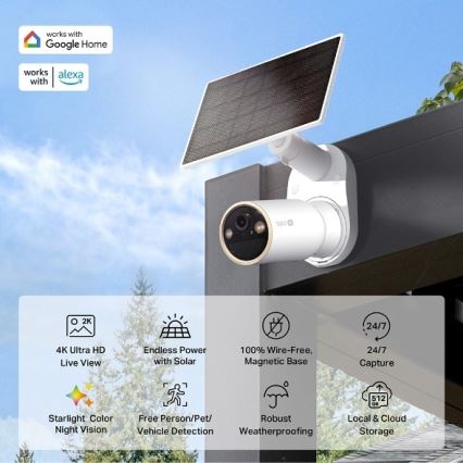 TP-Link - Vonkajšia solárna kamera s pohybovým senzorom IP66 Wi-Fi