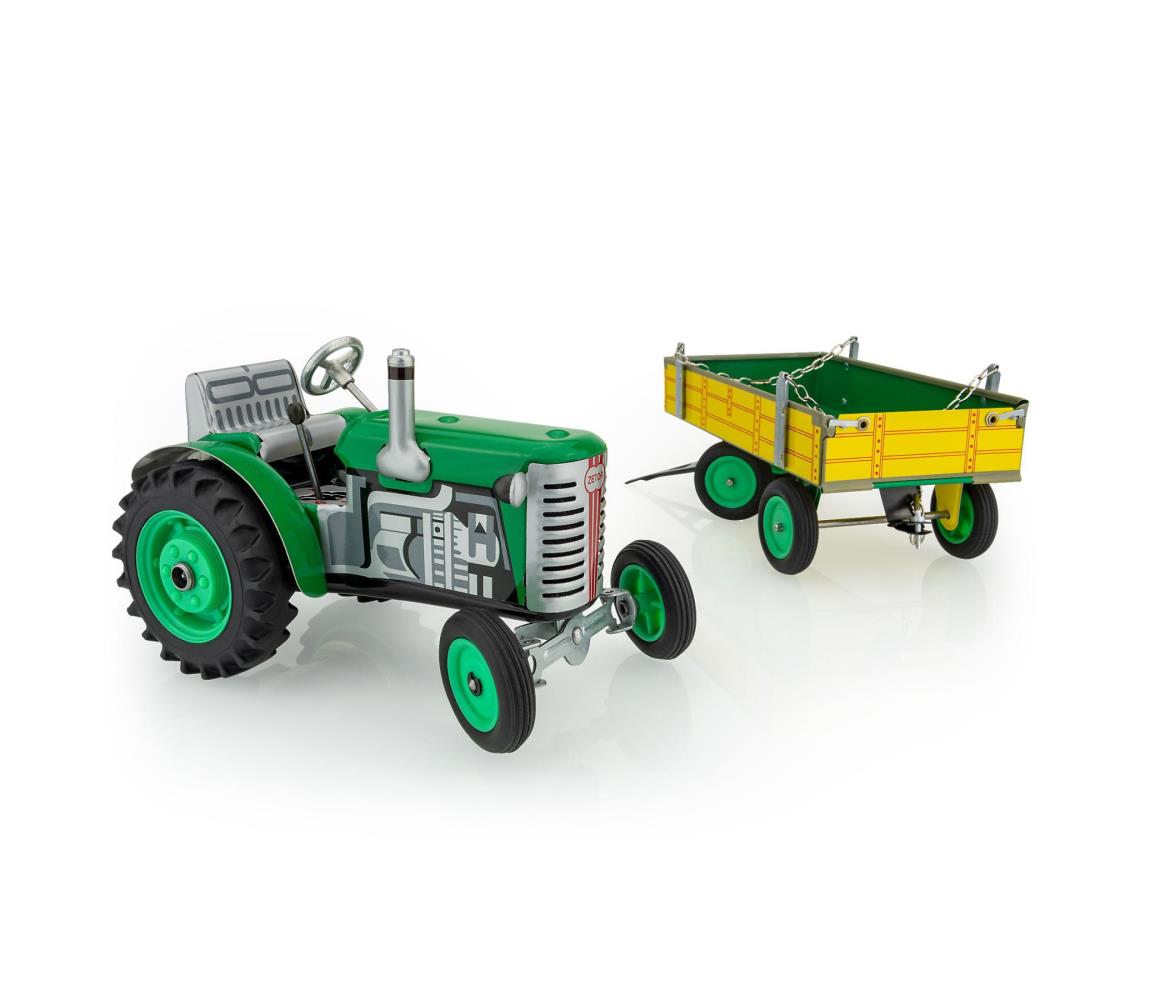 Traktor s valníkom na kľúčik KOVAP zelená/žltá 95001395