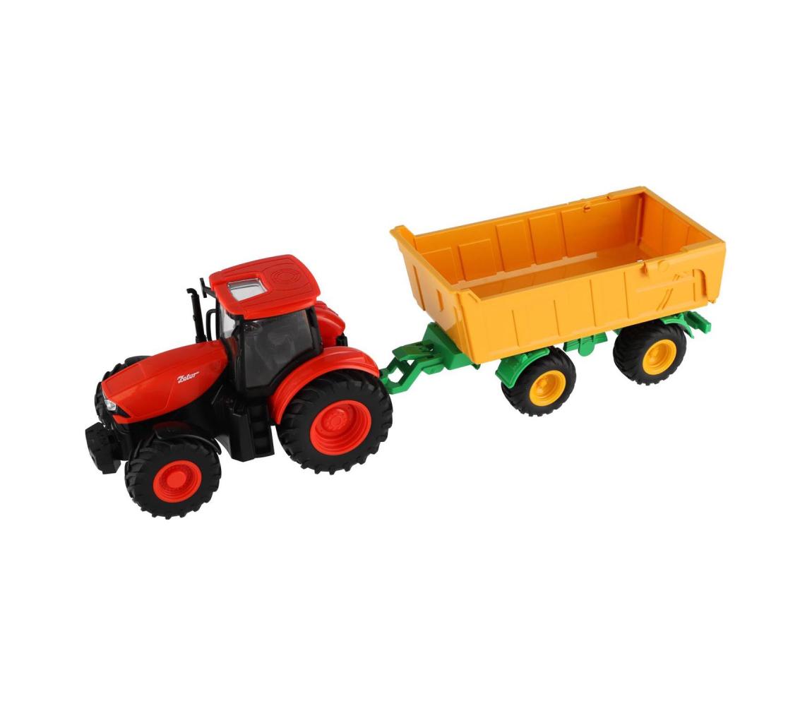 Teddies Traktor Zetor s valníkom, napájaný 2× AA batériami a vybavený diaľkovým ovládaním 00800218