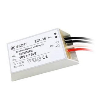 Transformátor pre LED svietidlá (TANGO, RUEDA) ZOL 16/10V-16W Transformátor pre LED svietidlá (TANGO, RUEDA) ZOL 16/10V-16W