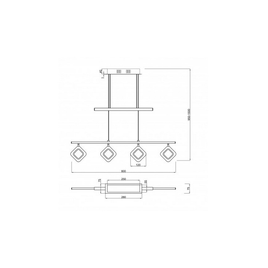 Trio - LED Luster na lanku PARADOX 4xLED/4,3W/230V