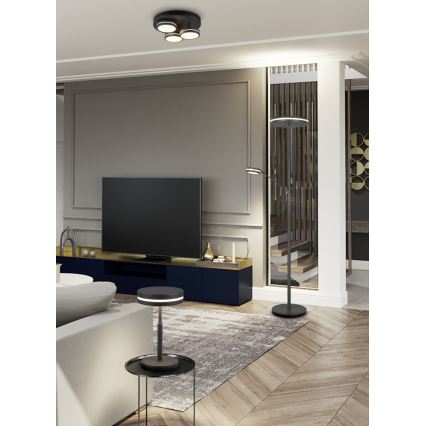 Trio - LED Stmievateľné stropné svietidlo FRANKLIN 3xLED/8,5W/230V 3000K pr. 35 cm čierna