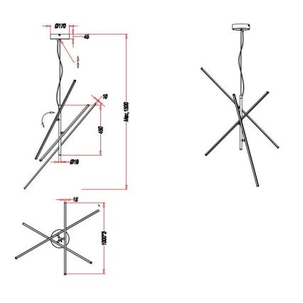 Trio - LED Stmievateľný luster na lanku TIRIAC 3xLED/8,5W/230V biela