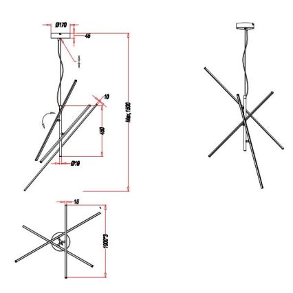 Trio - LED Stmievateľný luster na lanku TIRIAC 3xLED/8,5W/230V