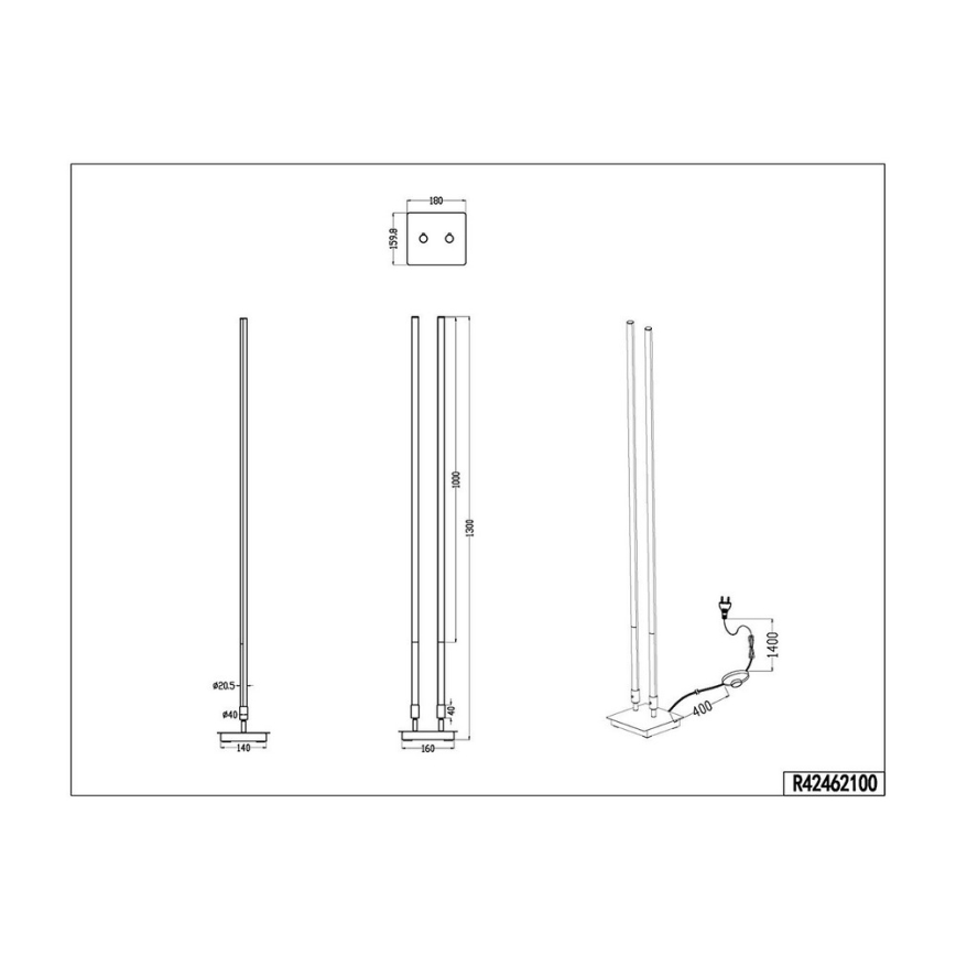 TRIO - LED Stojacia lampa CHAUSSEE 2xLED/8W/230V