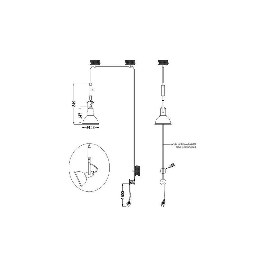 Trio - Luster na lanku CARLOTTA 1xE14/28W/230V