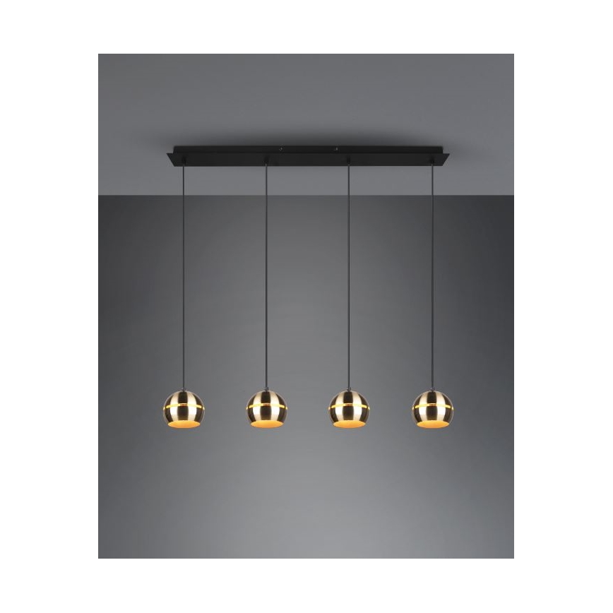 Trio - Luster na lanku FLETCHER 4xE14/40W/230V mosadz