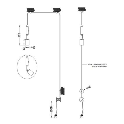 Trio - Luster na lanku STELLA 1xE27/42W/230V