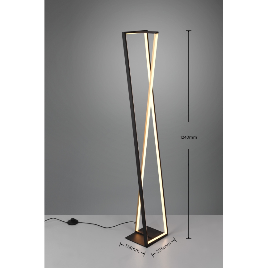 Trio - LED Stmievateľná stojaca lampa EDGE LED/26W/230V 2300/3000/4000K čierna/zlatá