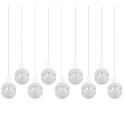 Trio - Závesný luster na lankách MELA 9xE14/25W/230V biely