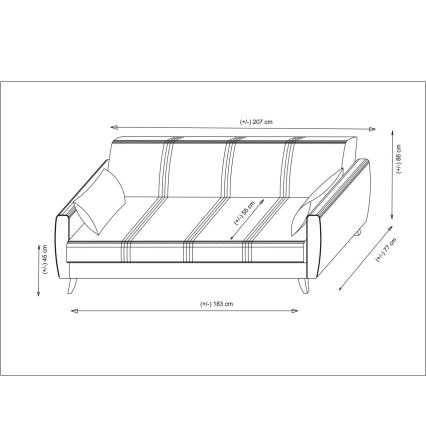 Trojmiestná rozkladacia pohovka KORFU béžová