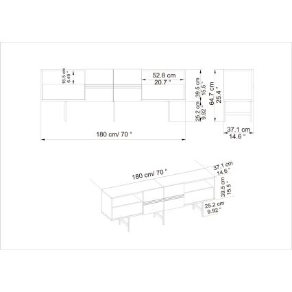 TV Stolík DERIN 65x180 cm čierna