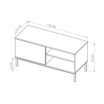 TV stolík ERISTI 50x100,8 cm biely orech