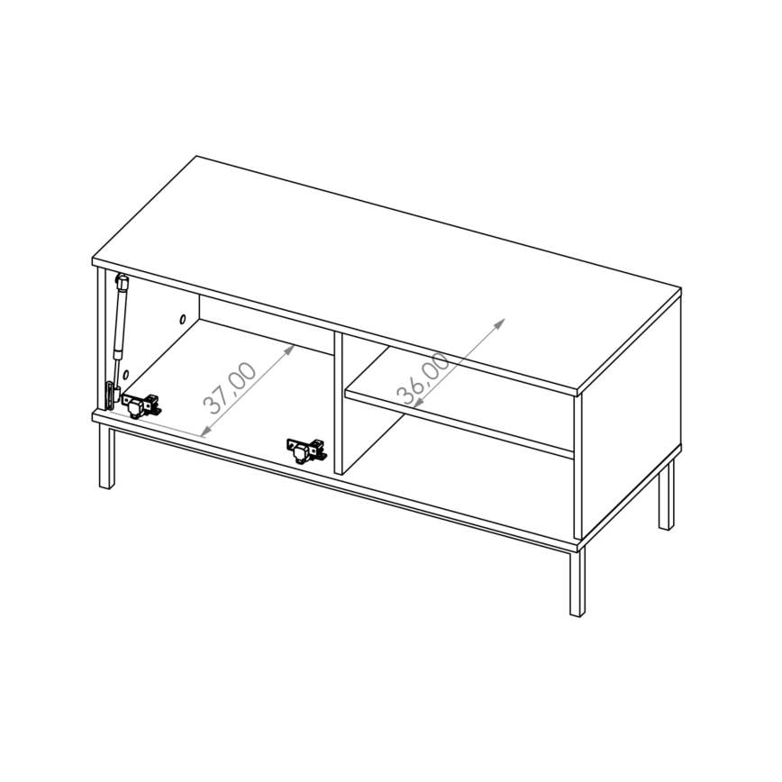 TV stolík ERISTI 50x100,8 cm biely orech