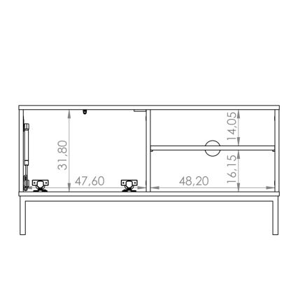 TV stolík ERISTI 50x100,8 cm biely orech