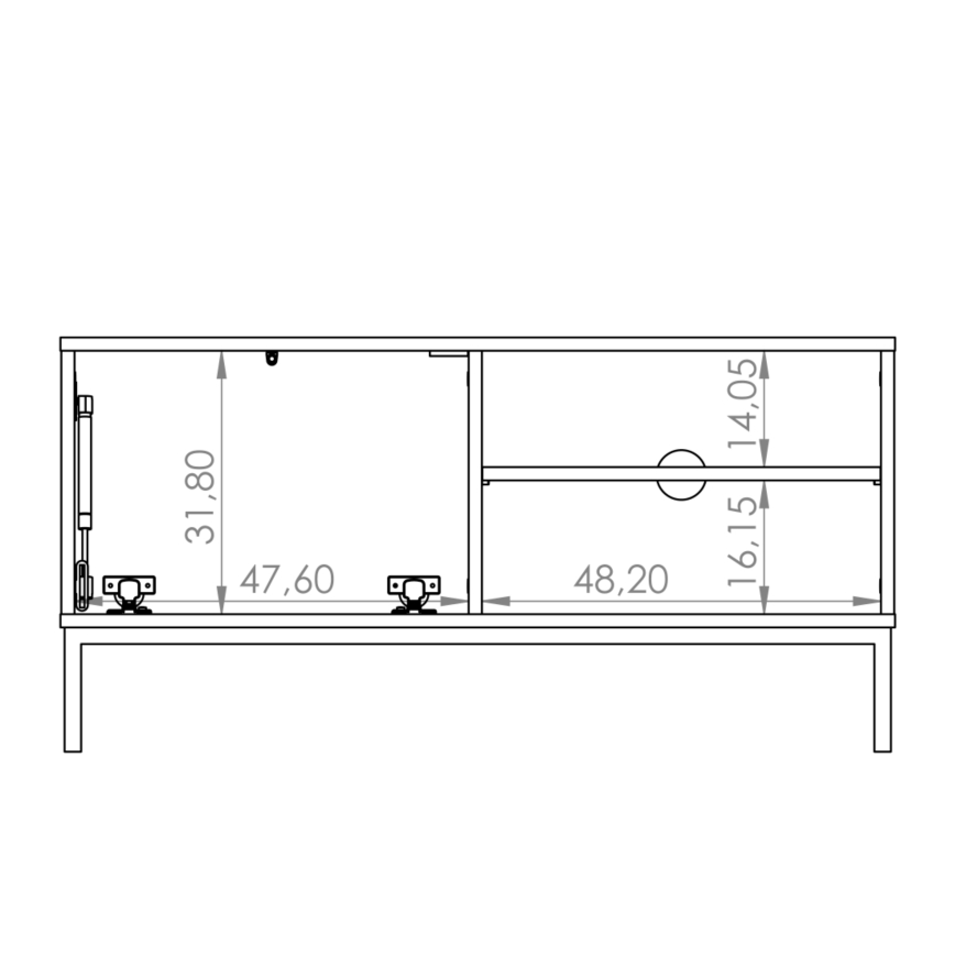 TV stolík ERISTI 50x100,8 cm biely orech