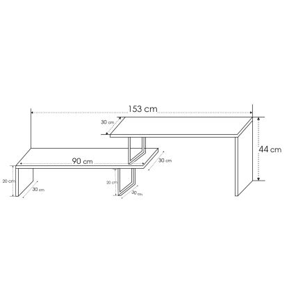 TV stolík OVIT 44x153 cm hnedá/čierna